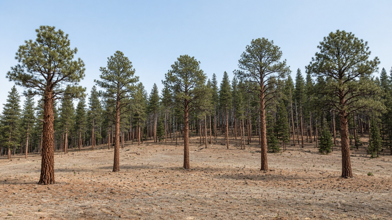 Spaced trunks after fire-mitigation work